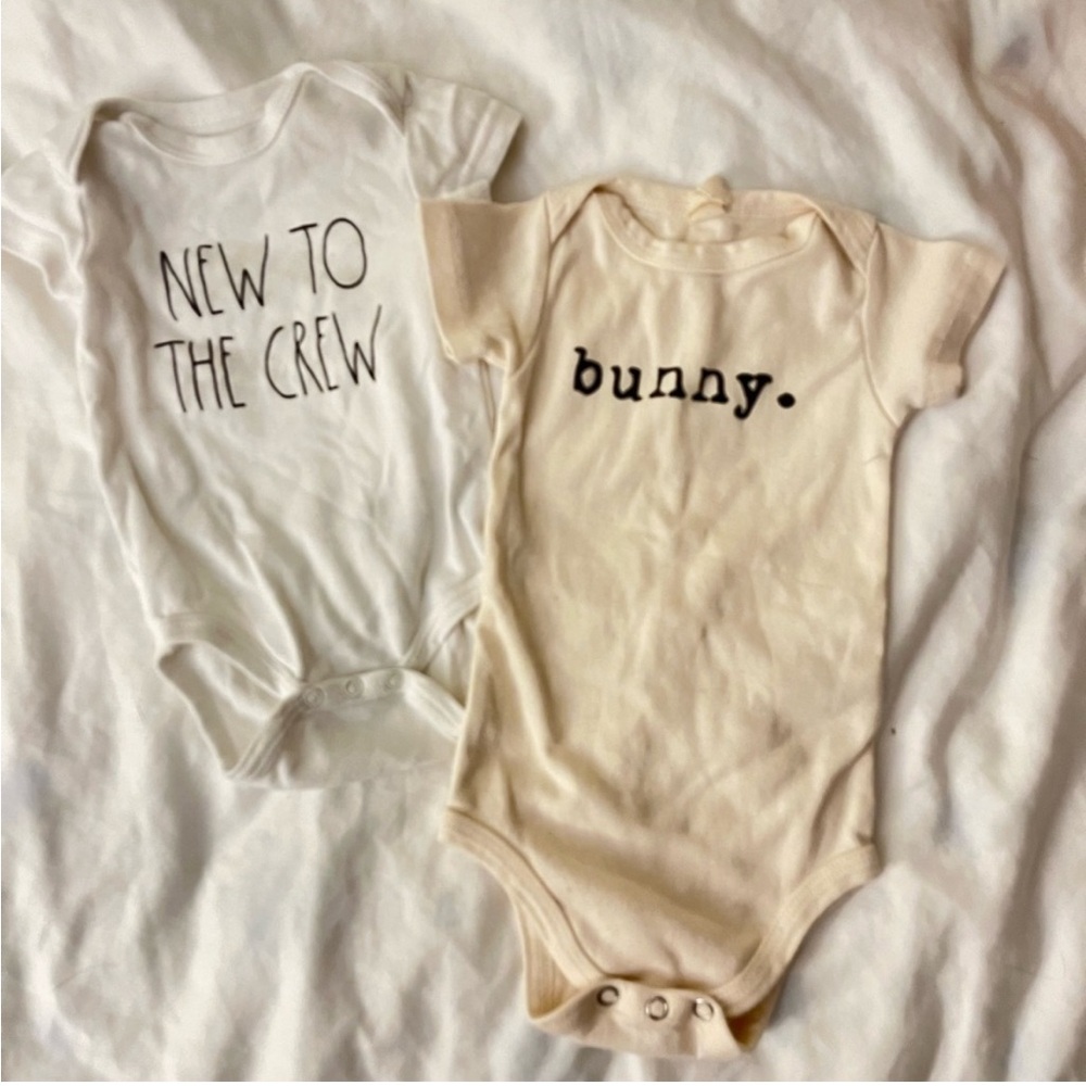 RAE Dunn Organic Cotton Graphic Onesie Bundle